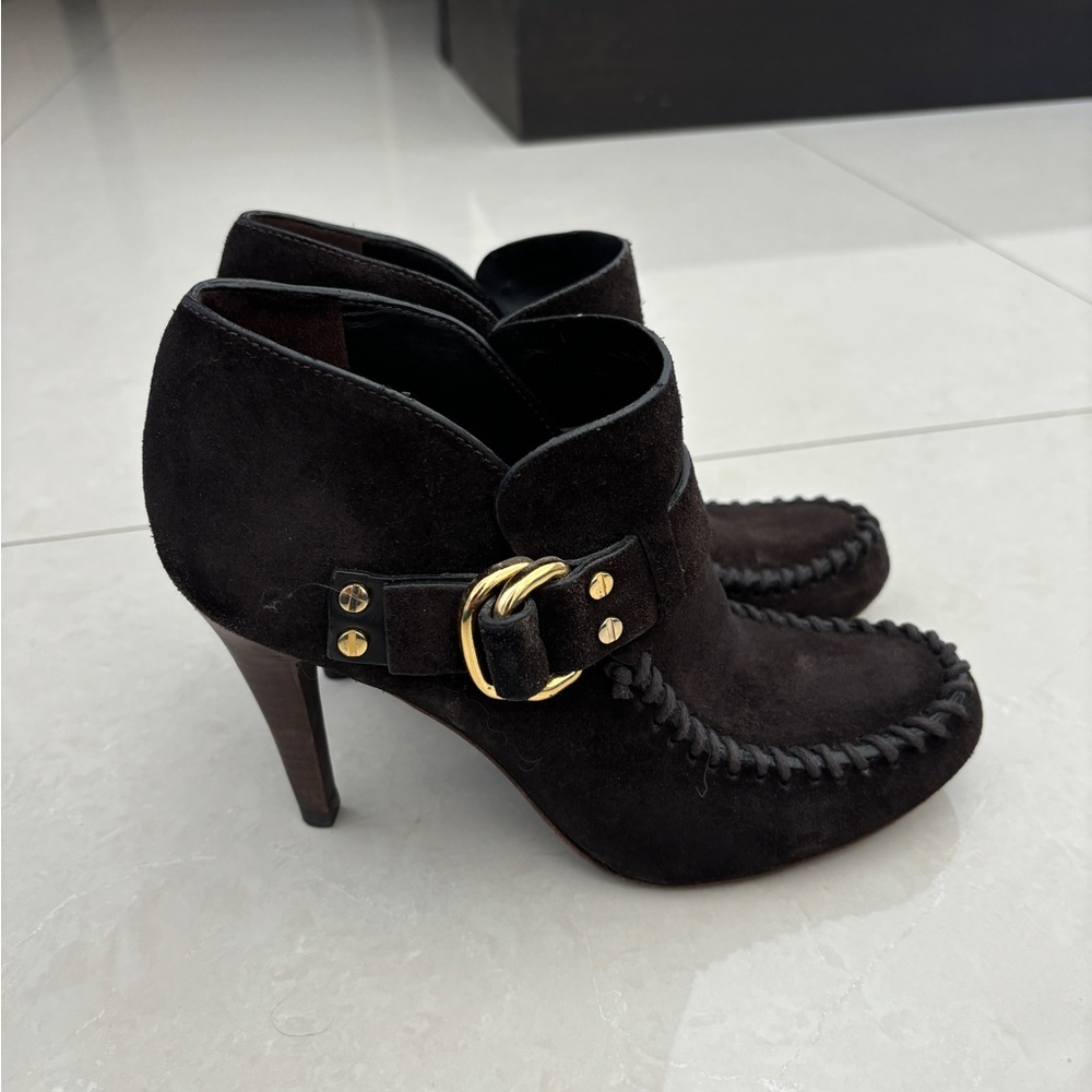 Tory Burch Brown Belen Suede Booties
